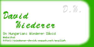 david wiederer business card